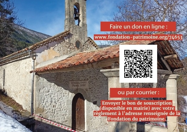 Souscription pour la réfection de la chapelle de Vérimande, Fondation du Patrimoine